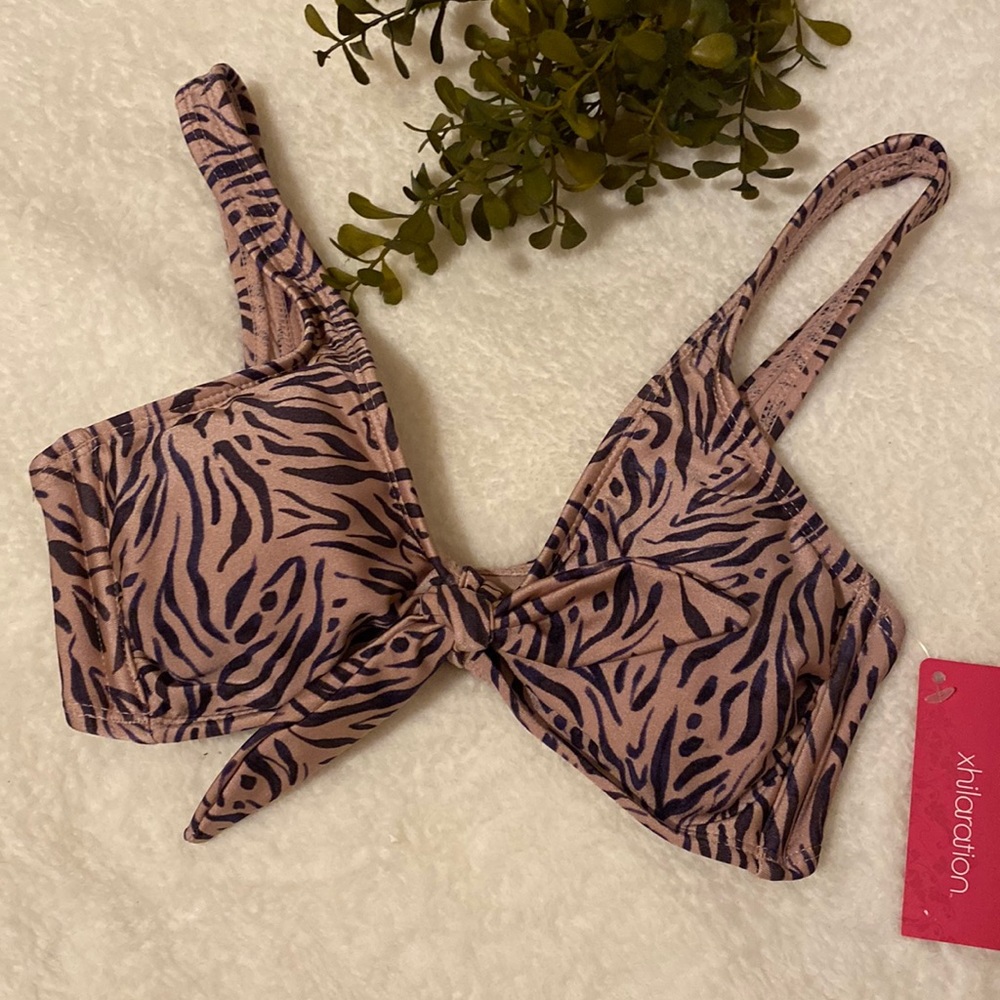 Zebra Print Bikini Top